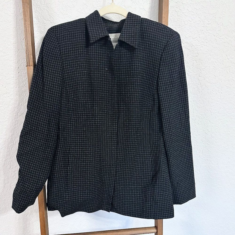Vintage Liz Claiborne Black and White Mini Gingham Jacket